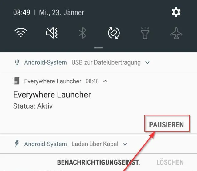 Pause/Resume service via notifications