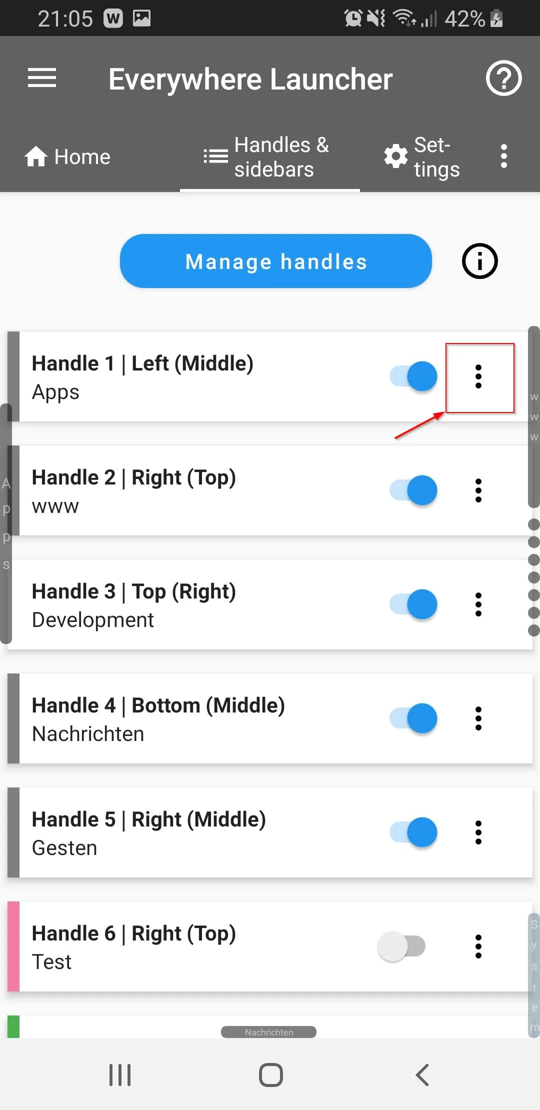 Per item settings - handle 1